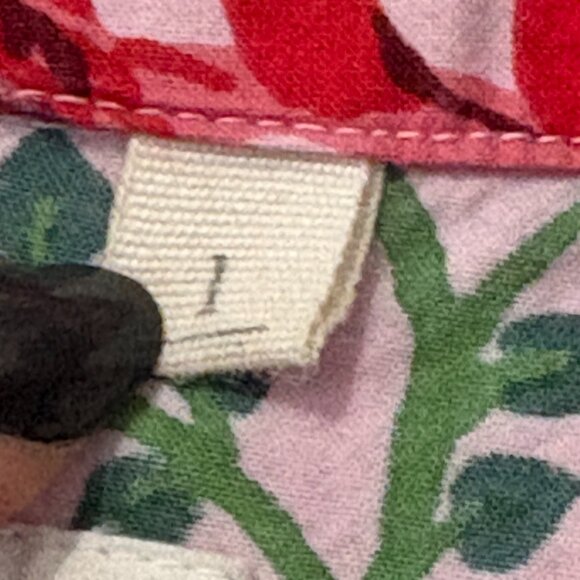 Printfresh Pink Flamingo Botanical Print Long Sleeve Button-Up Pajama Top Size L - Picture 3 of 6